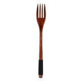 Japanese Wooden Fork Kitchen Tableware Cutlery for Barbecue Picnic Camping Parties - Side View