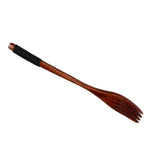 Japanese Wooden Fork Kitchen Tableware Cutlery for Barbecue Picnic Camping Parties - Close-Up Angle