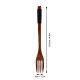 Japanese Wooden Fork Kitchen Tableware Cutlery for Barbecue Picnic Camping Parties - Extra Image