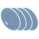 4PCS 9in Salad Plate Fruit Plate Dessert Cake Dishes Pastry Tray Tableware DecorationDark Blue Grid - Front View