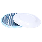 4PCS 9in Salad Plate Fruit Plate Dessert Cake Dishes Pastry Tray Tableware DecorationDark Blue Grid - 45-Degree Angle