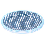 4PCS 9in Salad Plate Fruit Plate Dessert Cake Dishes Pastry Tray Tableware DecorationDark Blue Grid
