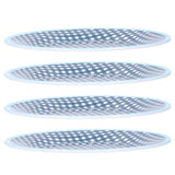 4PCS 9in Salad Plate Fruit Plate Dessert Cake Dishes Pastry Tray Tableware DecorationDark Blue Grid