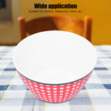 4PCS 6in Salad Bowl Dinner Serving Bowl Sets Kitchen Imitation Porcelain DinnerwareRed Grids
