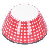 4PCS 6in Salad Bowl Dinner Serving Bowl Sets Kitchen Imitation Porcelain DinnerwareRed Grids
