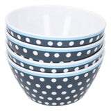 4PCS 6in Salad Bowl Dinner Serving Bowl Sets Kitchen Imitation Porcelain DinnerwareDark Blue Dots - Top-Down View