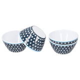4PCS 6in Salad Bowl Dinner Serving Bowl Sets Kitchen Imitation Porcelain DinnerwareDark Blue Dots - 45-Degree Angle