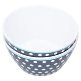 4PCS 6in Salad Bowl Dinner Serving Bowl Sets Kitchen Imitation Porcelain DinnerwareDark Blue Dots