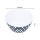 4PCS 6in Salad Bowl Dinner Serving Bowl Sets Kitchen Imitation Porcelain DinnerwareDark Blue Dots