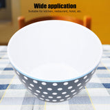 4PCS 6in Salad Bowl Dinner Serving Bowl Sets Kitchen Imitation Porcelain DinnerwareDark Blue Dots