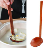 Wooden Noodle Spoon Stylish Food Grade Long Handle Soup Spoon for Hot Pot Ramen - Extra Image