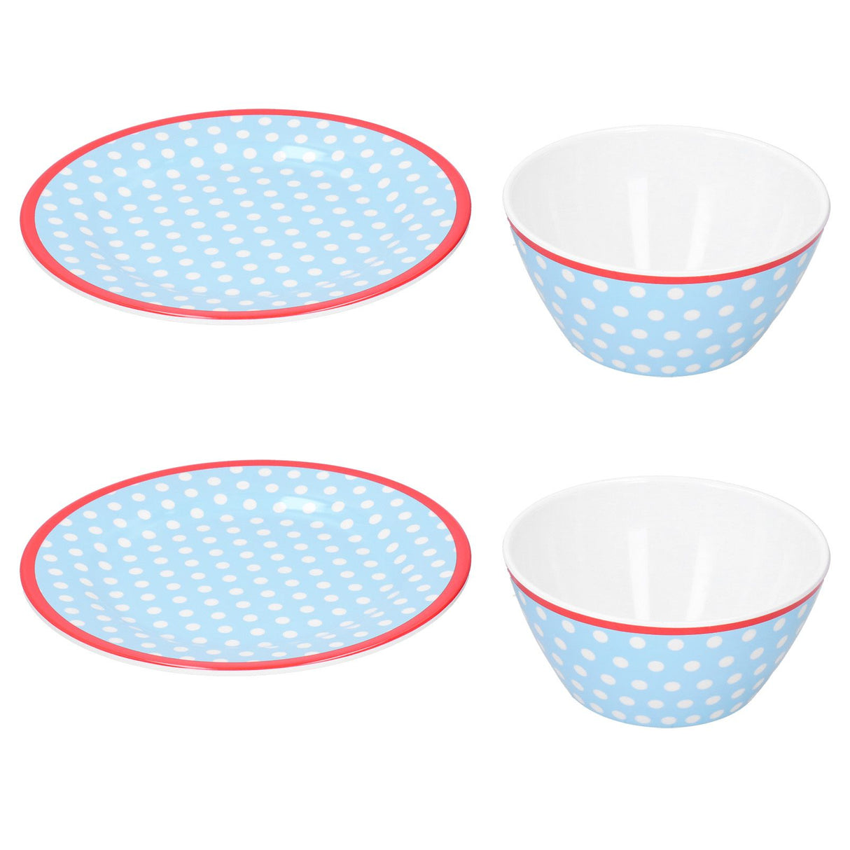 4Pcs/Set Salad Fruit Plate Dish Bowl Set Dinnerware Tableware for Home Restaurant Supplies