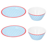 4Pcs/Set Salad Fruit Plate Dish Bowl Set Dinnerware Tableware for Home Restaurant Supplies