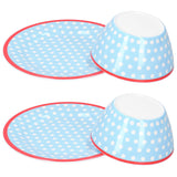 4Pcs/Set Salad Fruit Plate Dish Bowl Set Dinnerware Tableware for Home Restaurant Supplies