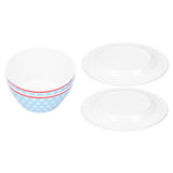 4Pcs/Set Salad Fruit Plate Dish Bowl Set Dinnerware Tableware for Home Restaurant Supplies