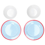 4Pcs/Set Salad Fruit Plate Dish Bowl Set Dinnerware Tableware for Home Restaurant Supplies - Close-Up Angle