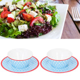 4Pcs/Set Salad Fruit Plate Dish Bowl Set Dinnerware Tableware for Home Restaurant Supplies
