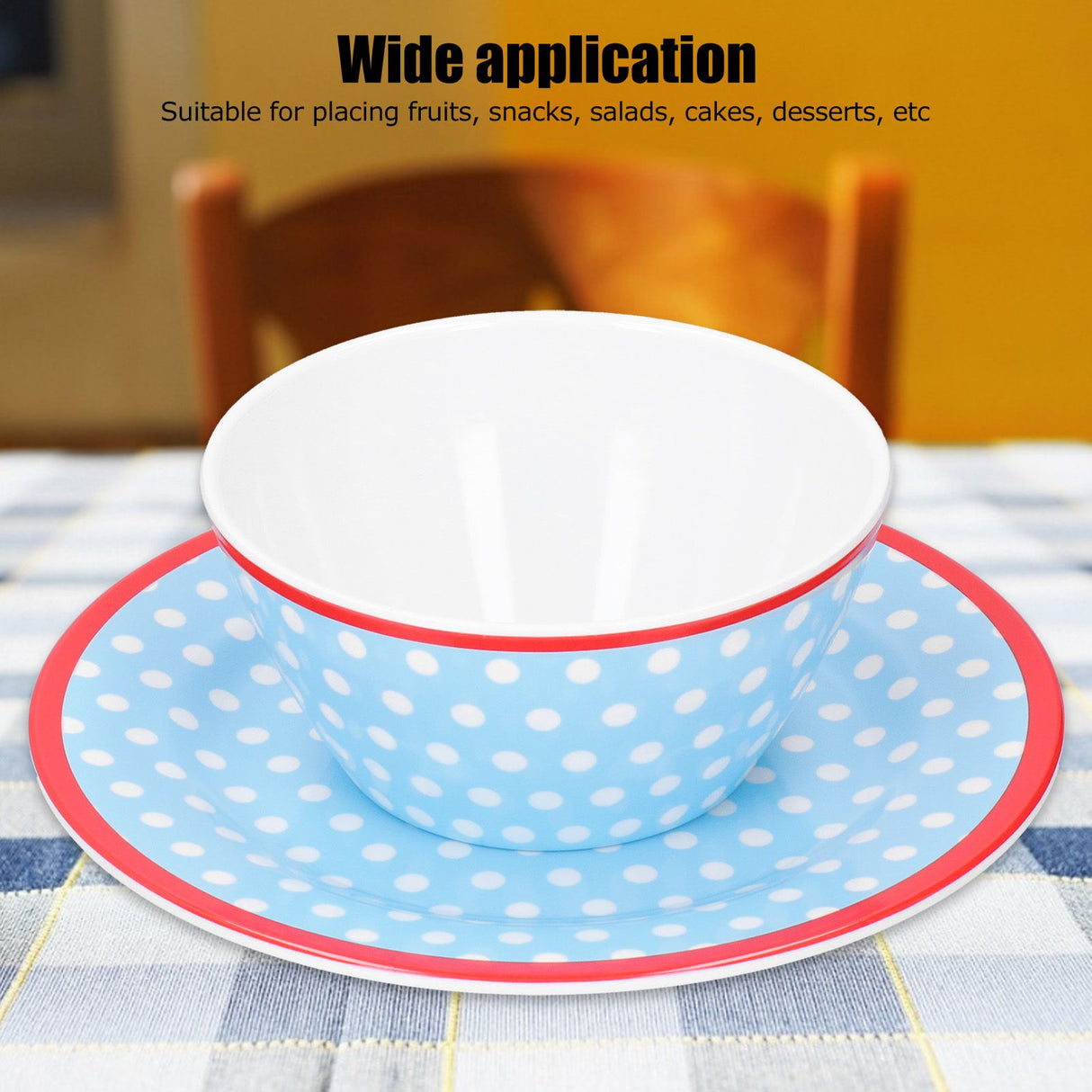4Pcs/Set Salad Fruit Plate Dish Bowl Set Dinnerware Tableware for Home Restaurant Supplies