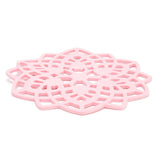 Pink Table Mat Hollow Heat Insulation Pad Cup Bowl Pot Holder Placemat Kitchen Accessory - Front View