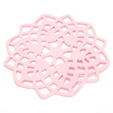 Pink Table Mat Hollow Heat Insulation Pad Cup Bowl Pot Holder Placemat Kitchen Accessory