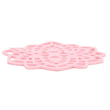 Pink Table Mat Hollow Heat Insulation Pad Cup Bowl Pot Holder Placemat Kitchen Accessory - 45-Degree Angle
