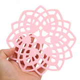 Pink Table Mat Hollow Heat Insulation Pad Cup Bowl Pot Holder Placemat Kitchen Accessory