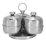 Seasoning Pot Set Innovative Rotating Condiment Spice Salt Sugar Jar Container with Lid Spoon
