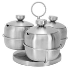 Seasoning Pot Set Innovative Rotating Condiment Spice Salt Sugar Jar Container with Lid Spoon