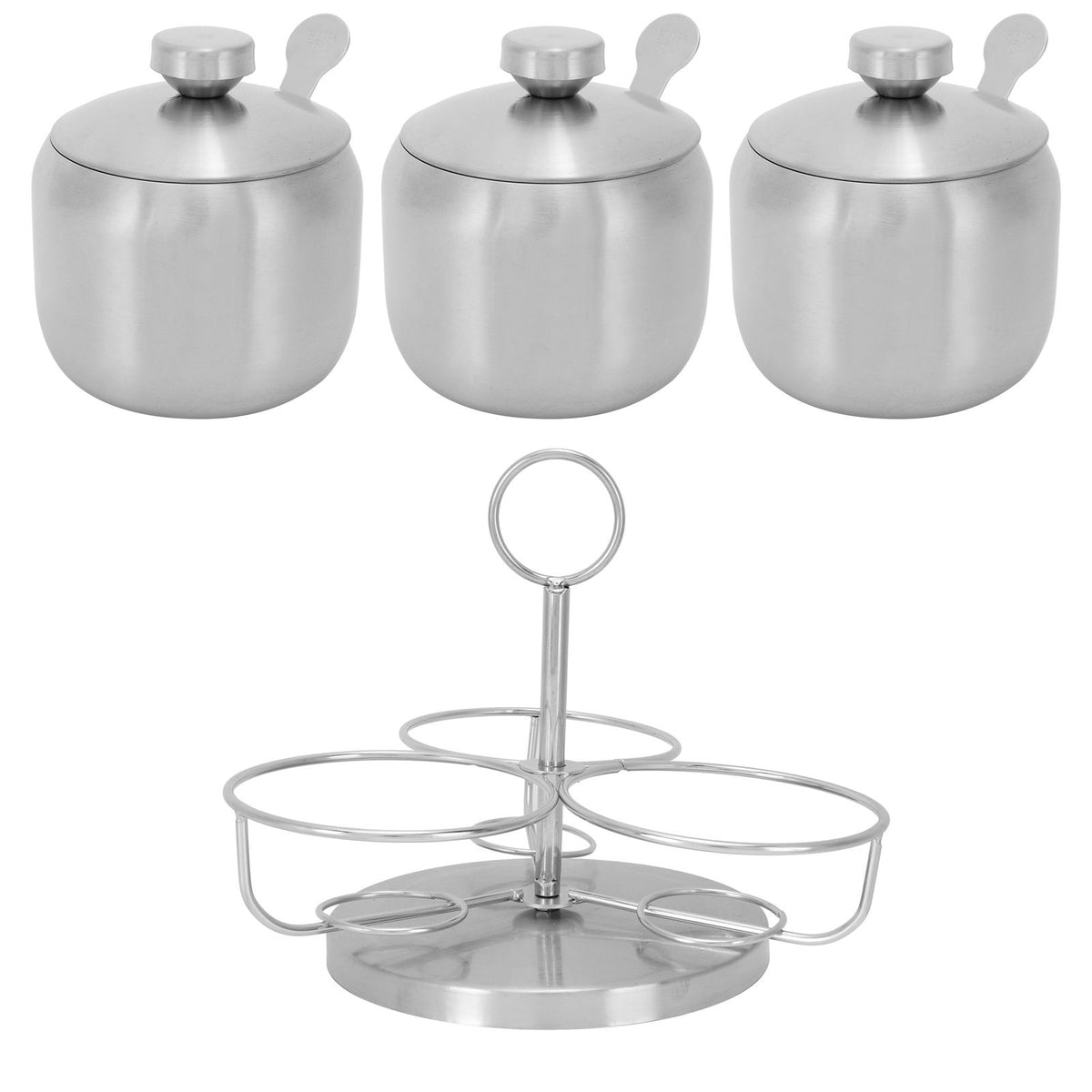 Seasoning Pot Set Innovative Rotating Condiment Spice Salt Sugar Jar Container with Lid Spoon