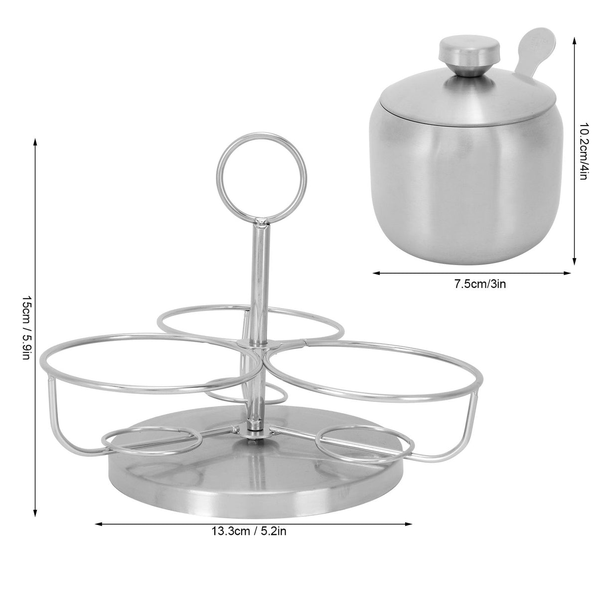 Seasoning Pot Set Innovative Rotating Condiment Spice Salt Sugar Jar Container with Lid Spoon