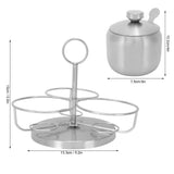 Seasoning Pot Set Innovative Rotating Condiment Spice Salt Sugar Jar Container with Lid Spoon - Extra Image