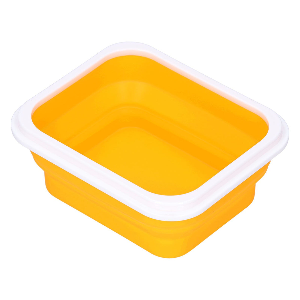 Silicone Insulation Box Portable Lunch Box with Integrated Fork Spoon for Office SchoolOrange 600ML