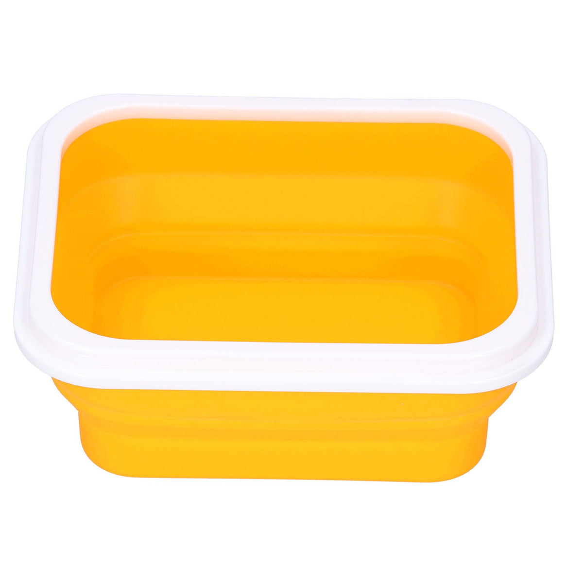 Silicone Insulation Box Portable Lunch Box with Integrated Fork Spoon for Office SchoolOrange 600ML