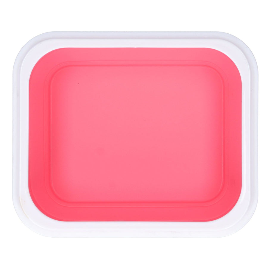 Silicone Insulation Box Portable Lunch Box with Integrated Fork Spoon for Office SchoolPink 600ML