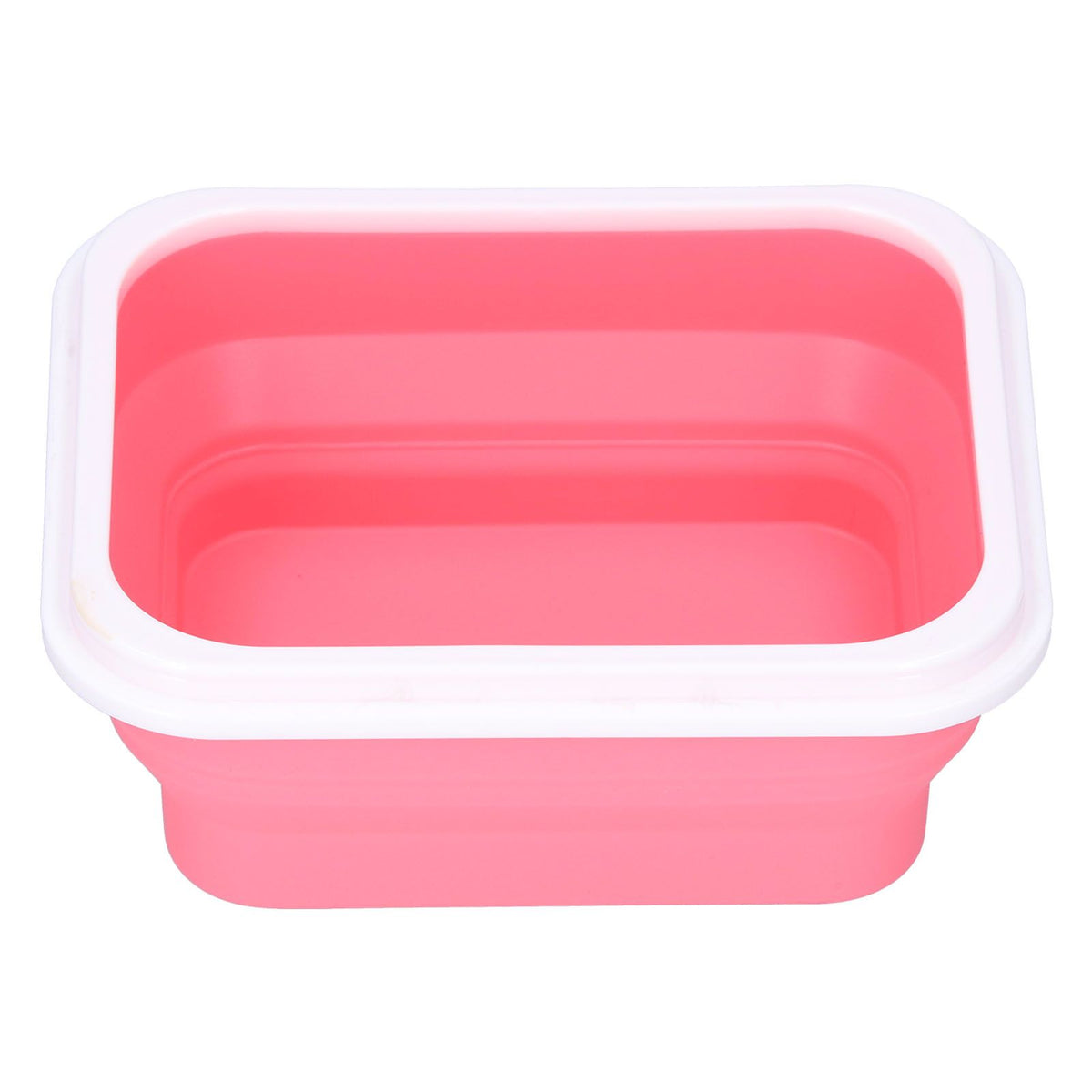 Silicone Insulation Box Portable Lunch Box with Integrated Fork Spoon for Office SchoolPink 600ML