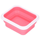 Silicone Insulation Box Portable Lunch Box with Integrated Fork Spoon for Office SchoolPink 600ML