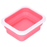 Silicone Insulation Box Portable Lunch Box with Integrated Fork Spoon for Office SchoolPink 600ML
