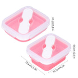 Silicone Insulation Box Portable Lunch Box with Integrated Fork Spoon for Office SchoolPink 600ML