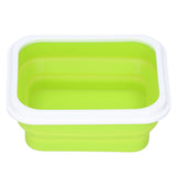 Silicone Insulation Box Portable Lunch Box with Integrated Fork Spoon for Office SchoolFruit Green 600ML