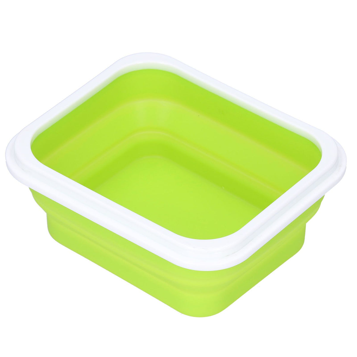 Silicone Insulation Box Portable Lunch Box with Integrated Fork Spoon for Office SchoolFruit Green 600ML