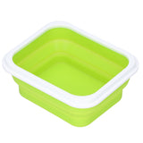 Silicone Insulation Box Portable Lunch Box with Integrated Fork Spoon for Office SchoolFruit Green 600ML
