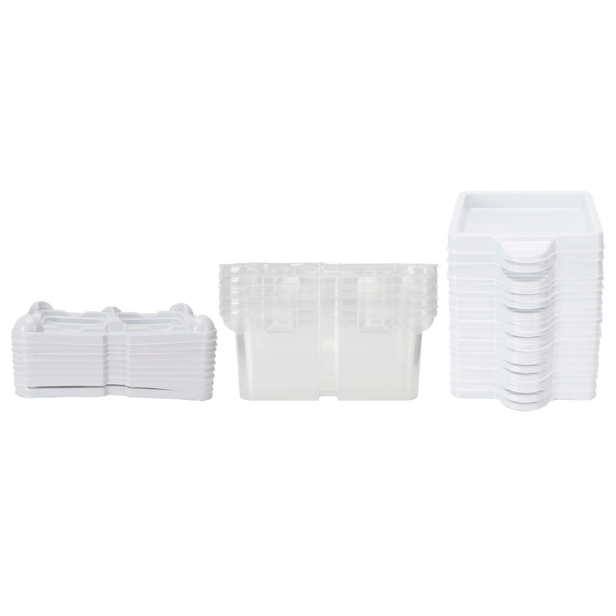 10pcs 2‑Grid Cake Packaging Box with Ribbon Transparent Cake Packaging Container