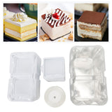 10pcs 2‑Grid Cake Packaging Box with Ribbon Transparent Cake Packaging Container