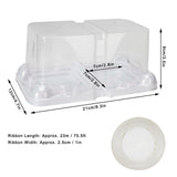10pcs 2‑Grid Cake Packaging Box with Ribbon Transparent Cake Packaging Container