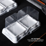 10pcs 2‑Grid Cake Packaging Box with Ribbon Transparent Cake Packaging Container
