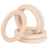 20Pcs Wood Baby Natural Teething Rings DIY Jewelry Circle Pendant Craft Making Accessory70mm - 45-Degree Angle