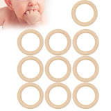 20Pcs Wood Baby Natural Teething Rings DIY Jewelry Circle Pendant Craft Making Accessory70mm - Extra Image