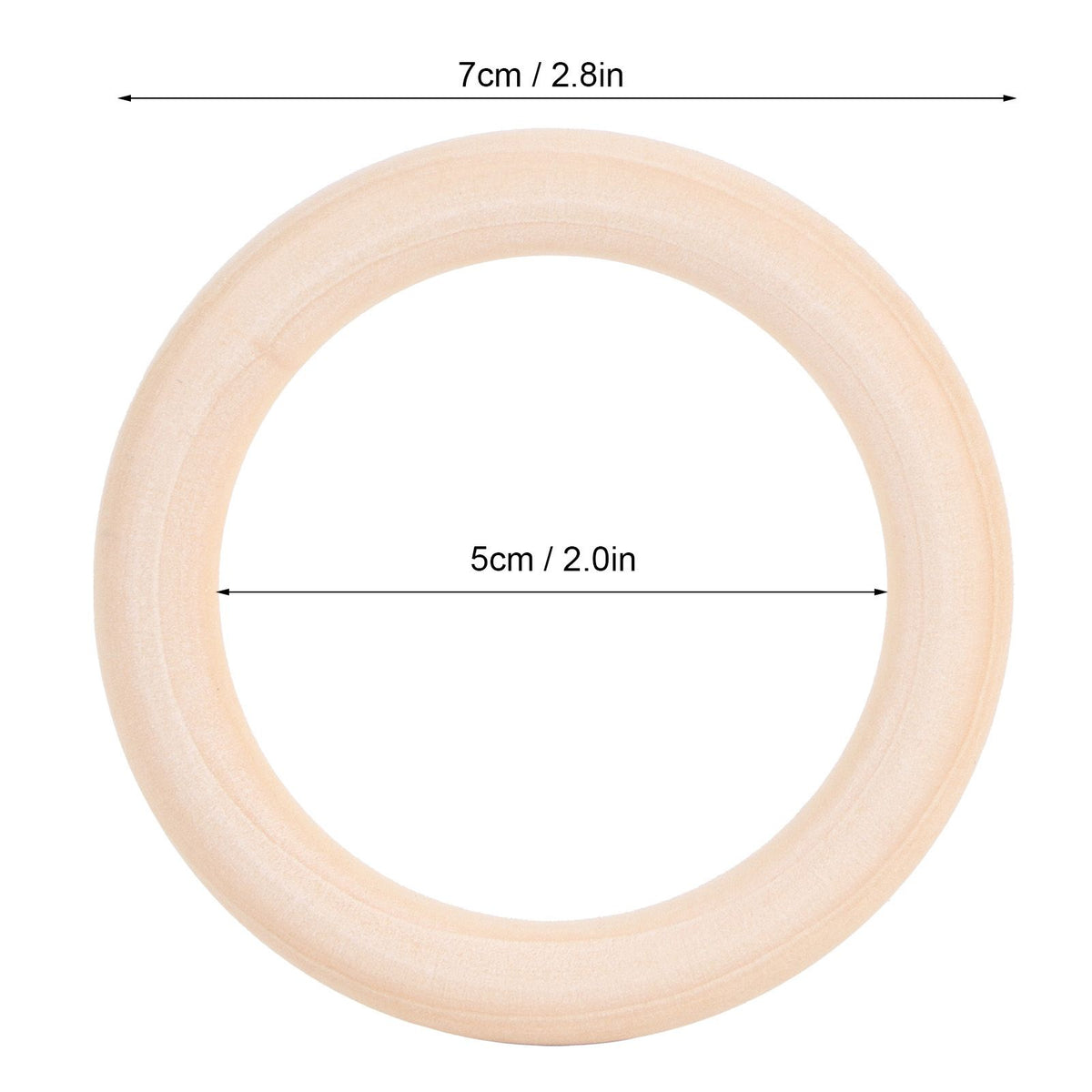 20Pcs Wood Baby Natural Teething Rings DIY Jewelry Circle Pendant Craft Making Accessory70mm