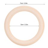 20Pcs Wood Baby Natural Teething Rings DIY Jewelry Circle Pendant Craft Making Accessory70mm - Extra Image