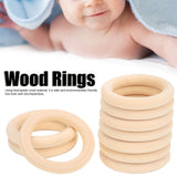 20Pcs Wood Baby Natural Teething Rings DIY Jewelry Circle Pendant Craft Making Accessory70mm - Extra Image